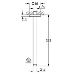 Rainshower Tepe Duşu Tavan İniş Borusu 292 Mm - 27484000
