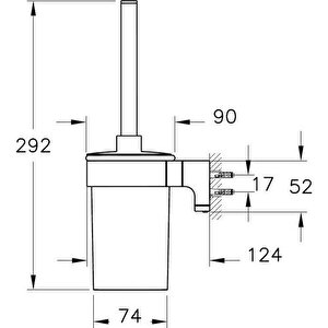 Vitra Base 700 Tuvalet Fırçalığı Duvardan Siyah A4407536