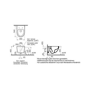 Vitra Sento 7748b070-0559 Rim-ex Asma Klozet, 54 Cm, Siyah