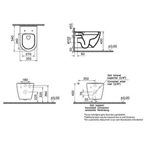 Vitra Ardea 7510b003-6345 Round Smoothflush Asma Klozet-kapak Seti, Beyaz