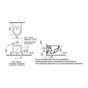 Vitra Sento 7748b020-0559 Rim-ex Asma Klozet, 54 Cm, Mat Bej