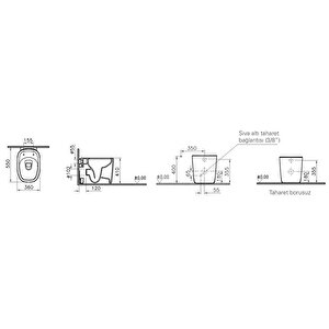 Vitra Plural 7815b420-0090 Rim-ex Duvara Tam Dayalı Yerden Tek Klozet, 55 Cm, Mat Bej