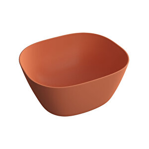 Vitra Plural 7811b477-0016 Kare Yüksek Çanak Lavabo, 45 Cm, Mat Terra Rossa