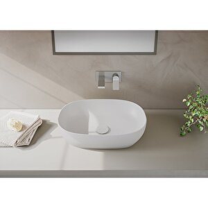 Vitra Outline 5995b403-0016 Oval Lavabo, Vitra Clean, 60 Cm, Beyaz