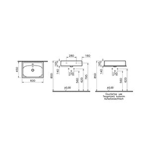 Vitra Equal 7241b403-0001 Lavabo, Beyaz, 60 Cm