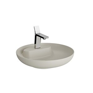 Vitra Memoria 5880b420-0563 Yuvarlak Çanak Lavabo, Vitra Clean, 50 Cm, Bej