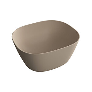 Vitra Plural 7811b474-0016 Kare Yüksek Çanak Lavabo, 45 Cm, Mat Kil Beji