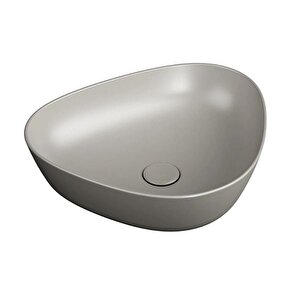 Vitra Plural 7812b420-0016 Üçgen Alçak Çanak Lavabo, Vitra Clean, 47 Cm, Mat Bej