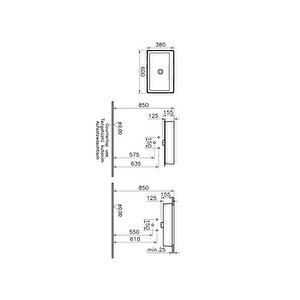 Vitra Nuo 7434b003-0016 Dikdörtgen Çanak Lavabo, 60 Cm, Beyaz