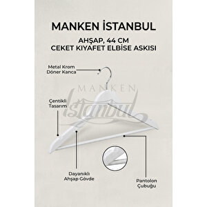 10 Adet A Kalite Ahşap Ceket Askısı Gömlek Askısı Tişört Askısı Ahşap Askı Elbise Askısı