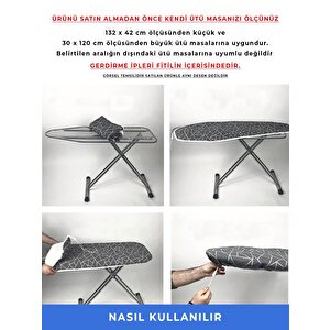 Ütü Masası Kılıfı Örtüsü Bezi, Turkuaz Uçan Balon Süngerli Ve Keçeli, Yanmaz, Ayarlanabilir 48x138 Cm
