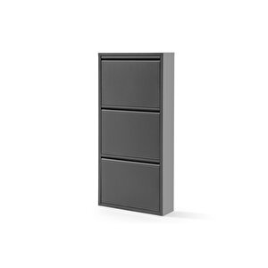 Rehome 3 Raflı Metal Ayakkabılık | Siyah | Ayakkabı Rafı | Üç Çekmeceli | Metal Ayakkabı Dolabı