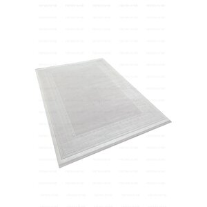 Çerçeveli Modern Beyaz Makine Halısı Poem Pm10 200x290 cm