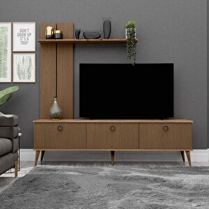 1380 Terra 180 Cm (ahşap Ayakli) Tv Üni̇tesi̇ Hat - Kaplan