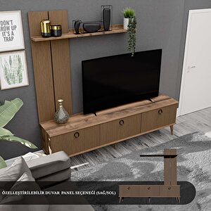 1380 Terra 180 Cm (ahşap Ayakli) Tv Üni̇tesi̇ Hat - Kaplan