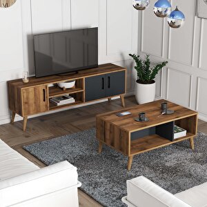 Set 1580-2070 Exxen Tv Ünitesi Exxen Orta Sehpa - Hat - Antrasit Rengi