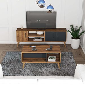 Set 1580-2070 Exxen Tv Ünitesi Exxen Orta Sehpa - Hat - Antrasit Rengi