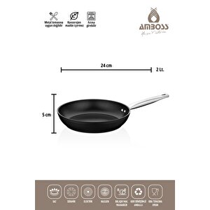 Amboss Dark 6 Parça 28 Cm Wok Tavalı, Tencere Seti