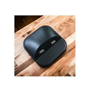 Çalışma Masası Için Masa Üstü Usb Şarj Cihazı Siyah Adaptör Dahil