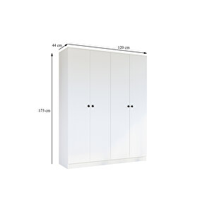 Gm 052 4 Kapılı Düğme Kulplu Gardrop