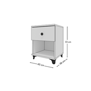 Gm 041 Sonomo Tek Çekmeceli̇ Düğme Kulplu Komodi̇n