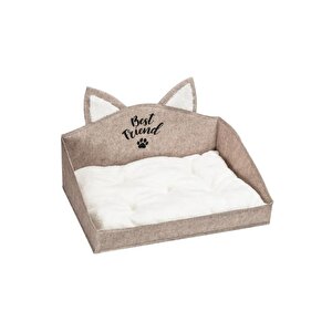 Kedi Köpek Yatağı Kahverengi 50 x 38 x 15 cm
