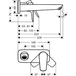 Hansgrohe Talis E Ankastre Lavabo Bataryası 225 Mm