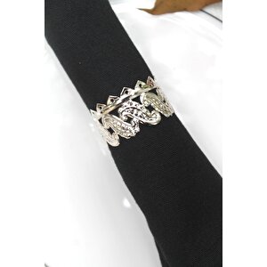 6 Adet Silver Casablanca Luxury Metal Peçete Halkası