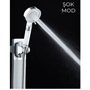 5 Fonksiyonlu Krom Beyaz Çelik Filtreli Kireç Önleyici Yüksek Basınçlı Tasarruflu Banyo Duş Başlığı