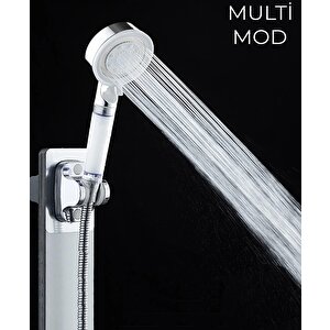 5 Fonksiyonlu Krom Beyaz Çelik Filtreli Kireç Önleyici Yüksek Basınçlı Tasarruflu Banyo Duş Başlığı