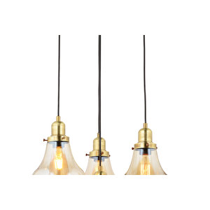 Lampaluce Cono Modern Sarkıt Salon Avizesi 4'lü Sarı 40x70cm