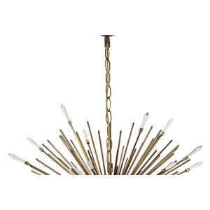 Lampaluce Riccio-2 Modern 9'lu Sarkıt Avize 55cm Sarı Taşlı