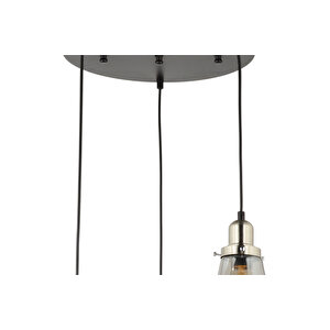 Lampaluce Cono Modern Sarkıt Salon Avizesi 3'lü Krom 35x70cm