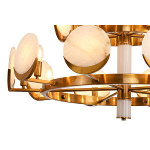Lampaluce Marmo Modern Tasarım 2 Katlı Salon Avizesi Sarı 10'lu 100x130cm