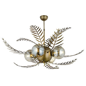 Lampaluce Alekos Modern Tasarım Yapraklı Sarkıt Avize Sarı 100x90cm
