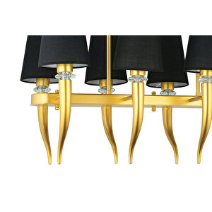 Lampaluce Bonsai Tasarımı Şapkalı Salon Avizesi Yemek Masası Üzeri 8'li Altın Renk 90cm