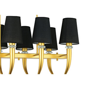 Lampaluce Bonsai Tasarımı Şapkalı Salon Avizesi Yemek Masası Üzeri 8'li Altın Renk 90cm