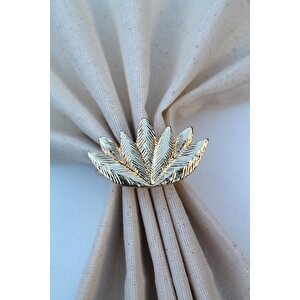 6 Adet Gold Lotus Çiçeği Metal Peçete Halkası - Napkin Ring