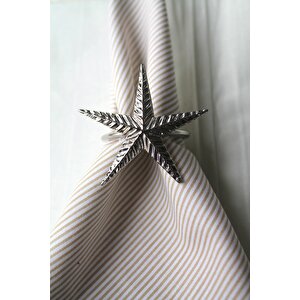 6 Adet Gümüş Kuzey Yıldızı Metal Peçete Halkası - Napkin Ring