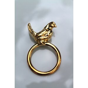 6 Adet Gold Kuş Figürlü Modern Metal Peçete Halkası