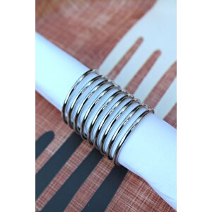 6 Adet Nine Twist Gümüş Çelik Peçete Halkası