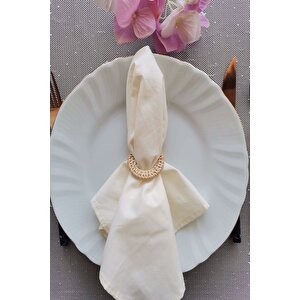 6 Adet Doğal Hasır Örme Peçete Halkası