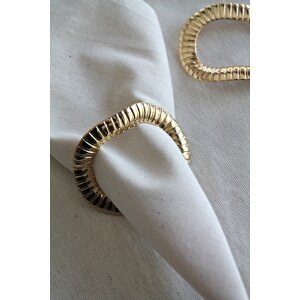 12 Adet Gold Threshold Metal Peçete Yüzüğü - Napkin Ring