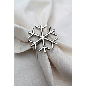 6 Adet Gümüş Kar Tanesi Peçete Halkası - Napkin Ring