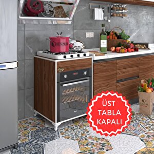 Ankastre Modülü Kabini Lantanyum Cvz Fırın Ocak Dolabı Sabit Tabla Ayaklı Beyaz