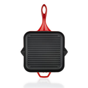 Schafer Guss Chef Döküm Kare Grill Tava 28x28cm-1 Parça-Kırmızı