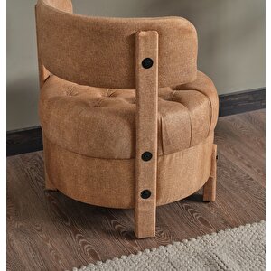 King Sırtlı Yaslanmalı Renk Seçenekli Modern Tasarımlı Sandalye Tekli Acı Kahve