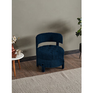 King Sırtlı Yaslanmalı Renk Seçenekli Modern Tasarımlı Sandalye Tekli Koyu Mavi