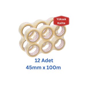 2021 Koli Bantı Şeffaf - 45mm X 100m - 12 Adet 12 Adet