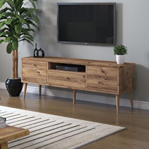 Beyza Ahşap Ayaklı 140 Cm Atlantik Çam Tv Sehbası